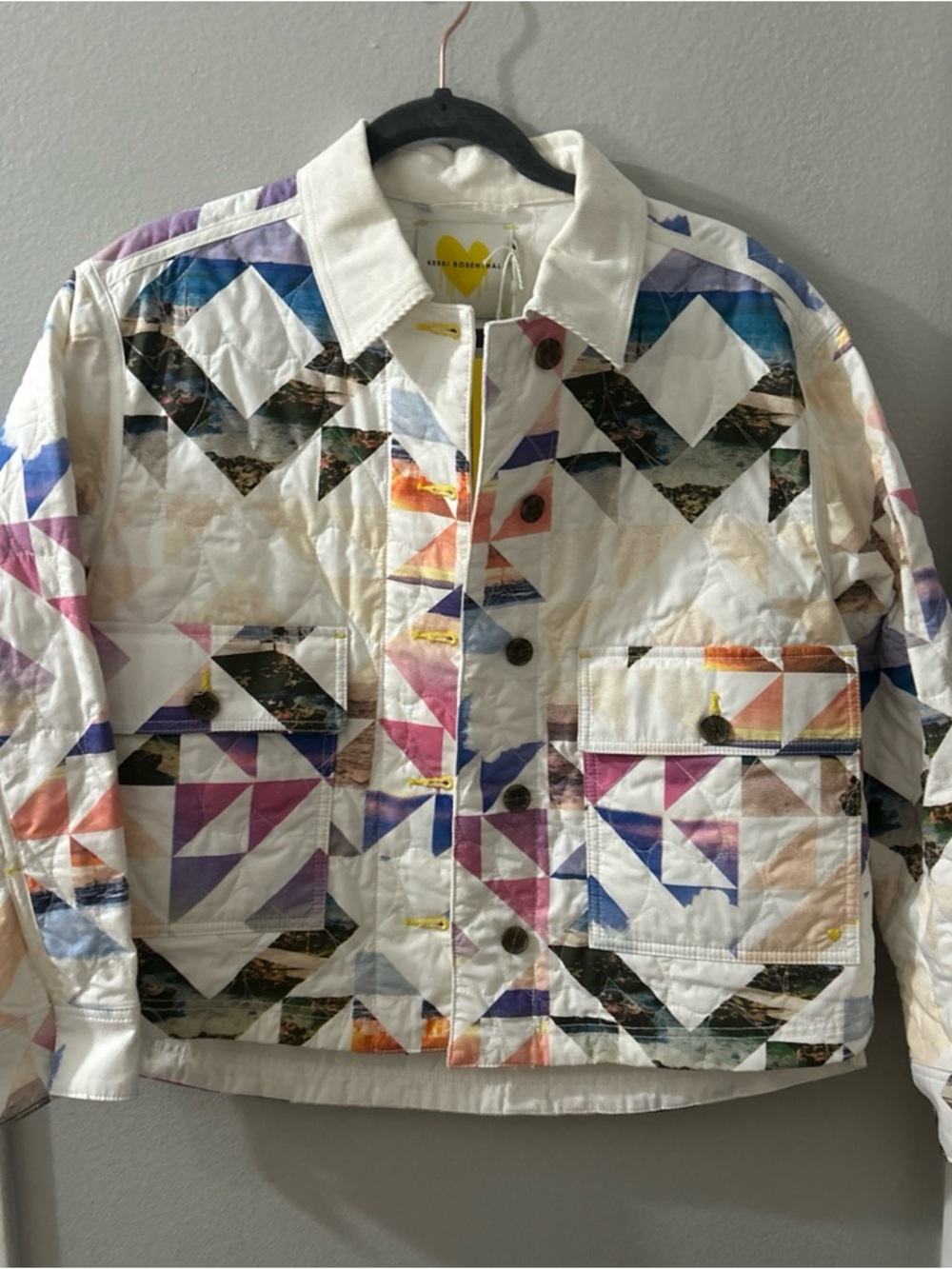 NWT Kerri Rosenthal Ladies Quilted Shirt Jacket Size Med Color-Beach Pockets